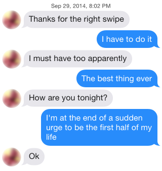 Illustration for article titled Using iOS 8’s QuickType on Tinder Will Not Get You Laid